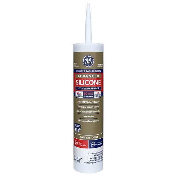 GE Supreme Clear Silicone Kitchen and Bath Caulk Sealant 10.1 oz