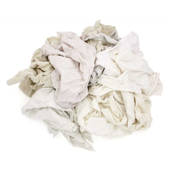 RENOWN SPECIAL WHITE KNIT CLOTH RAGS, 25 LB. BOX